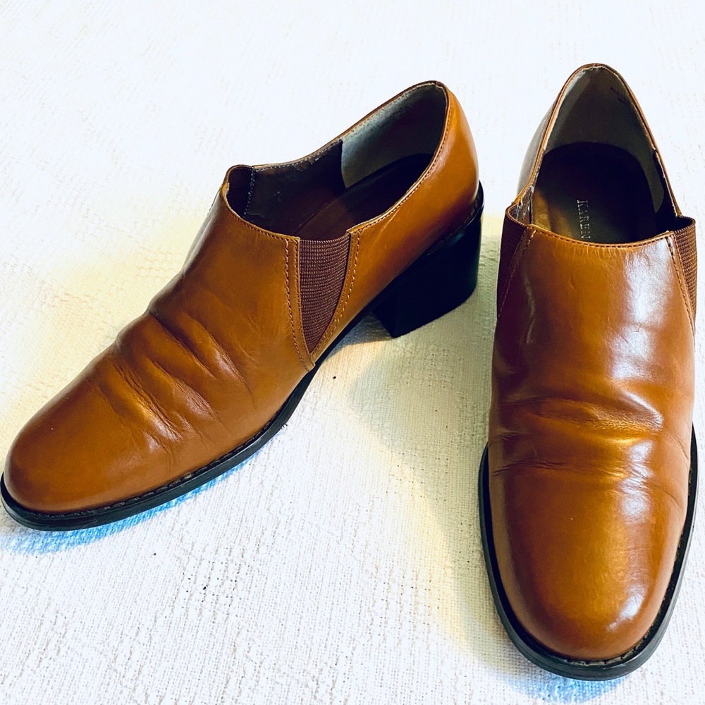 Karen Scott Dante Leather Brown Ankle Booties